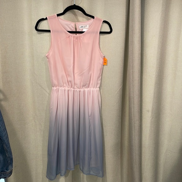 Dress size 12/14 youth new pink blues chiffon style dress - Picture 1 of 13